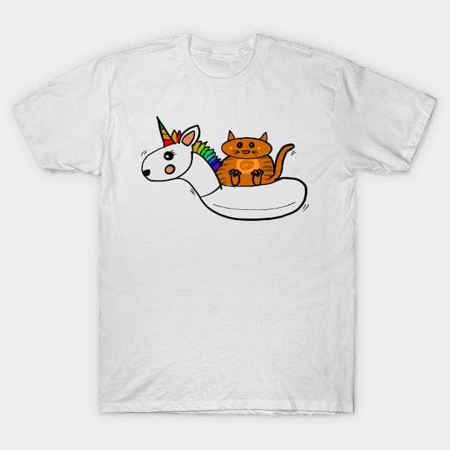 Cat And Unicorn T-Shirt by Joker & Angel